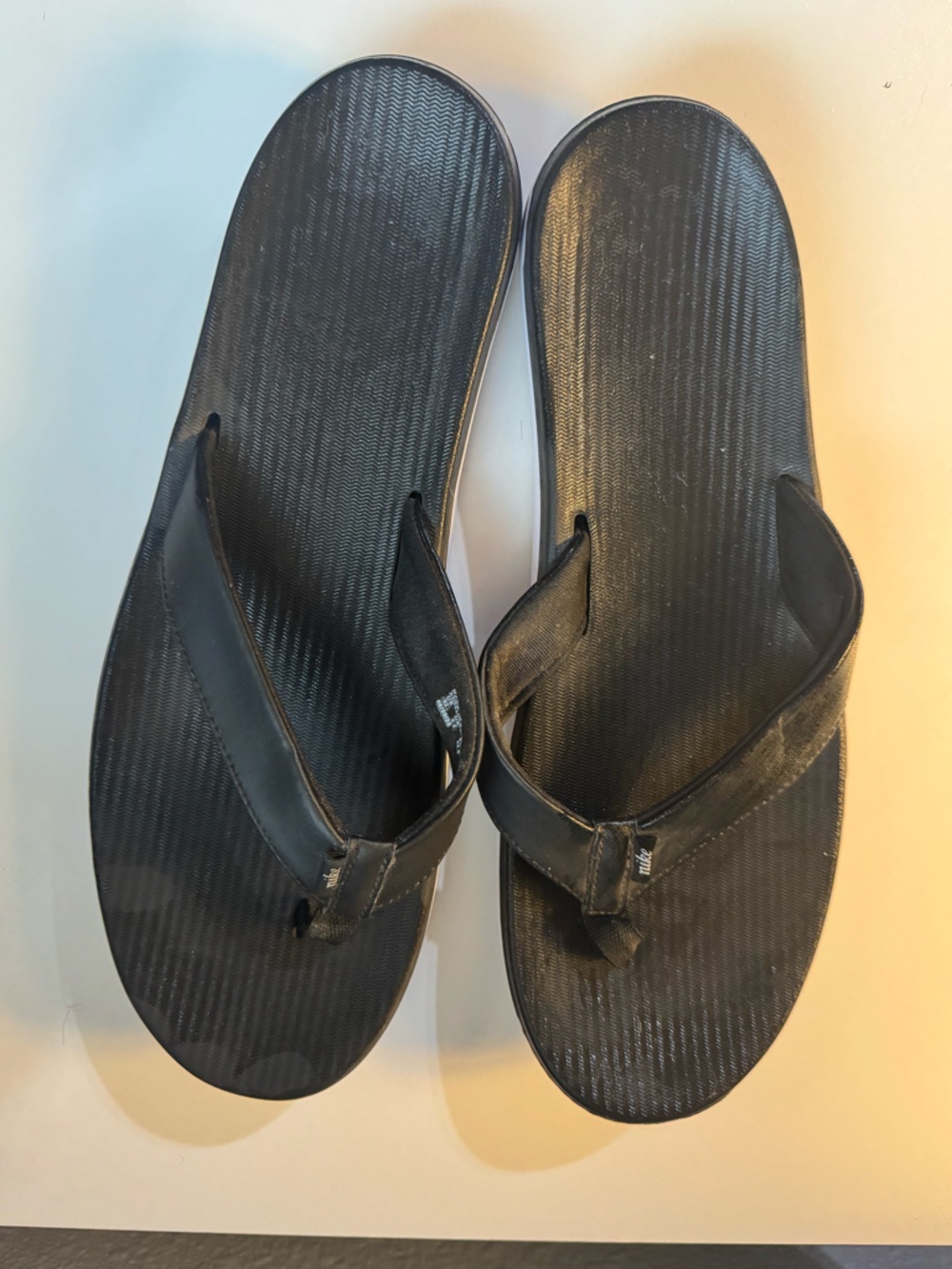Nike Black Textured Thong Sandals